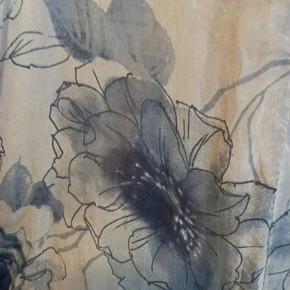 Silk Fully Lined A Line Dress with Muted Floral - Picture 7 of 9
